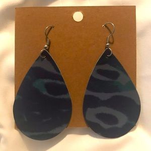 Leather Tear Drop Earrings